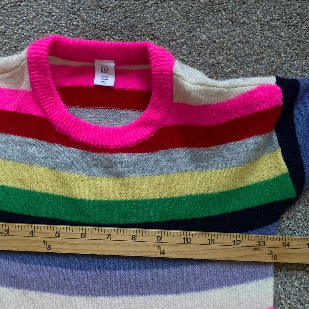 Vibrant Multicolor Striped Sweater Dress Girl 4T  Long Sleeve Cozy Warm